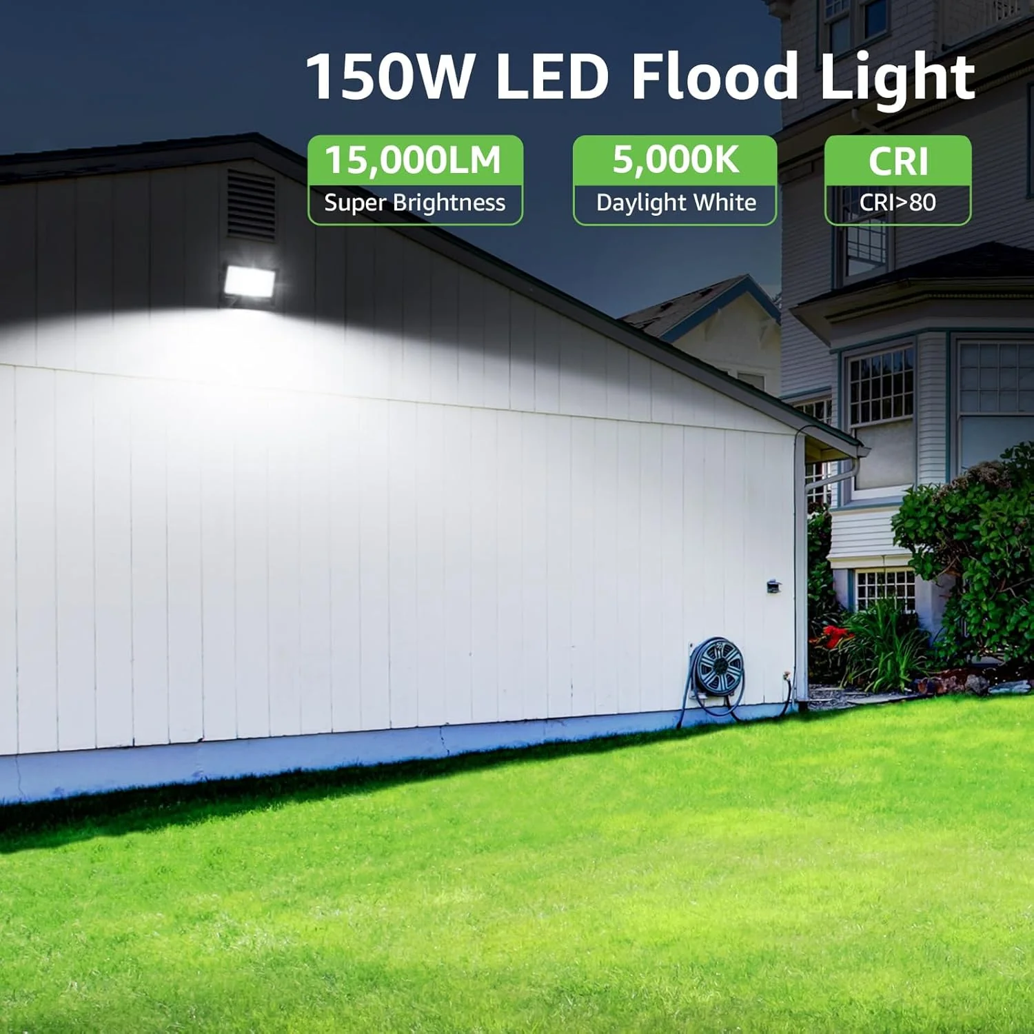 Lepro Outdoor LED Flood Light (150W, 10000LM, 5000K Daylight White) - Image 5