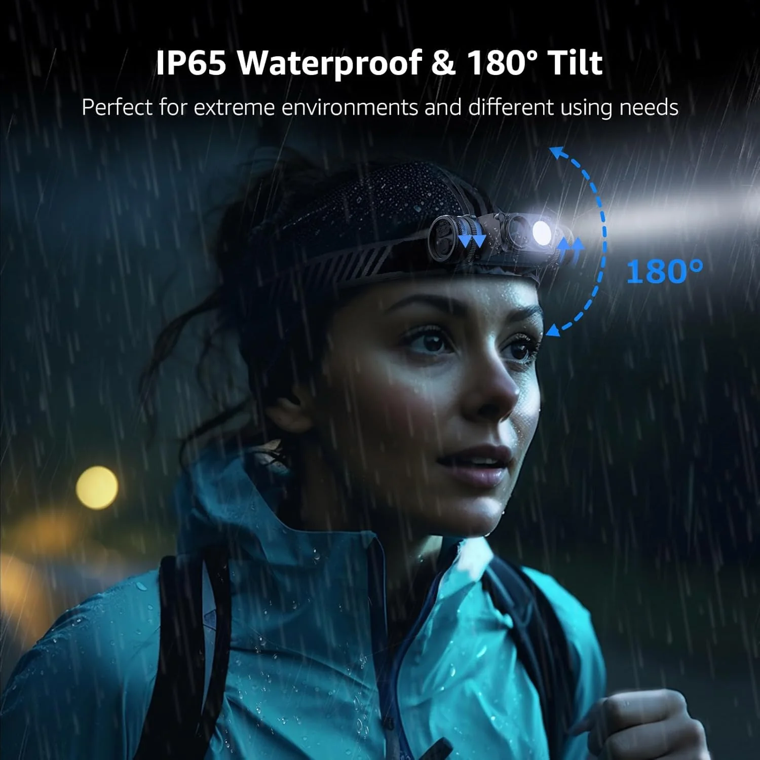 Lepro Headlamp Rechargeable - 1000 Lumen Powerful Detachable Headlamp with Bright 500FT Flashlight Beam - Image 6