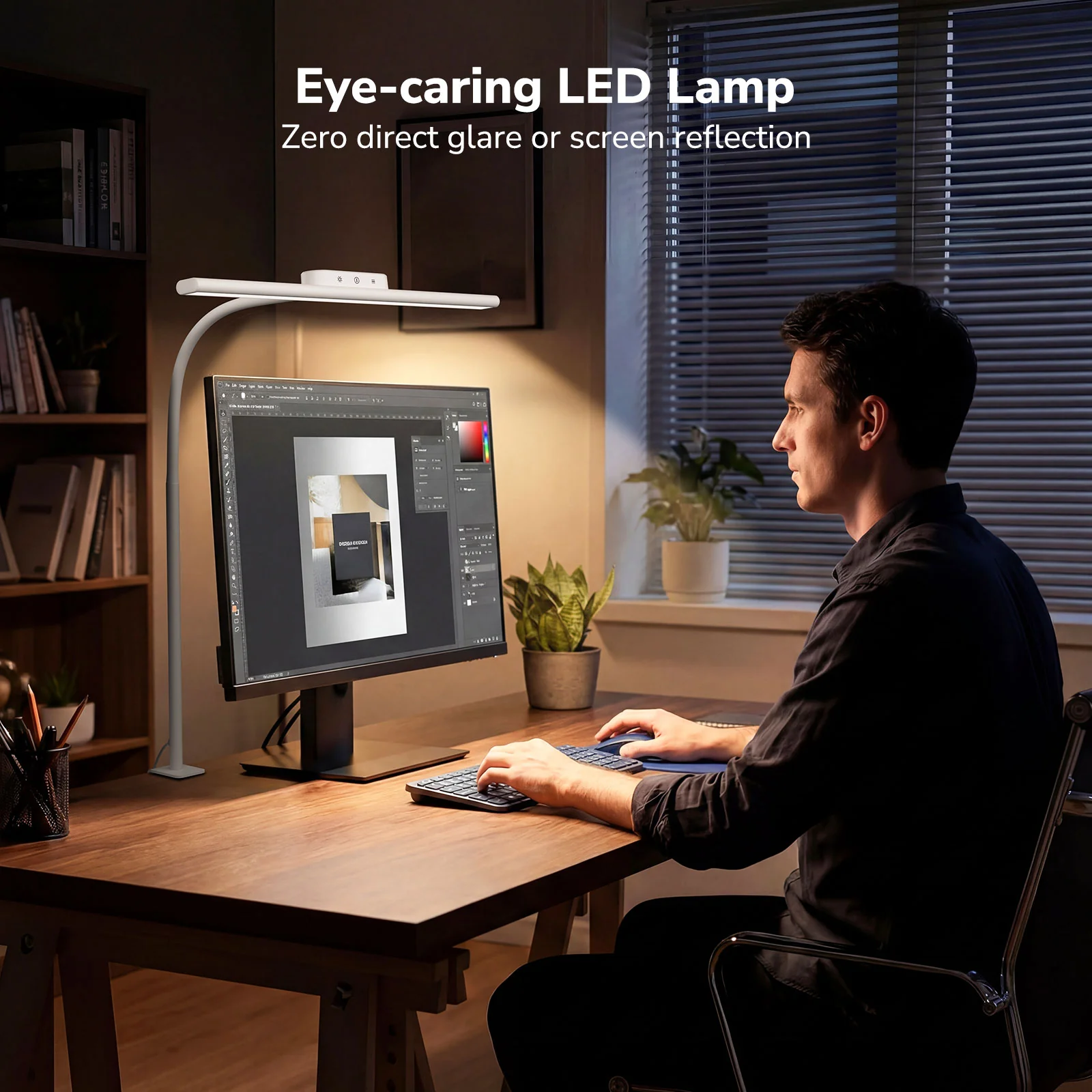 Lepro Led Desk Lamp for Home Office, Metal Architect Lamp with Clamp, 11W 750LM Eye-Caring Task Light, 25 Lighting Modes, Flexible Gooseneck for Monitor, Workbench, Drafting, Crafts, Reading - Image 9