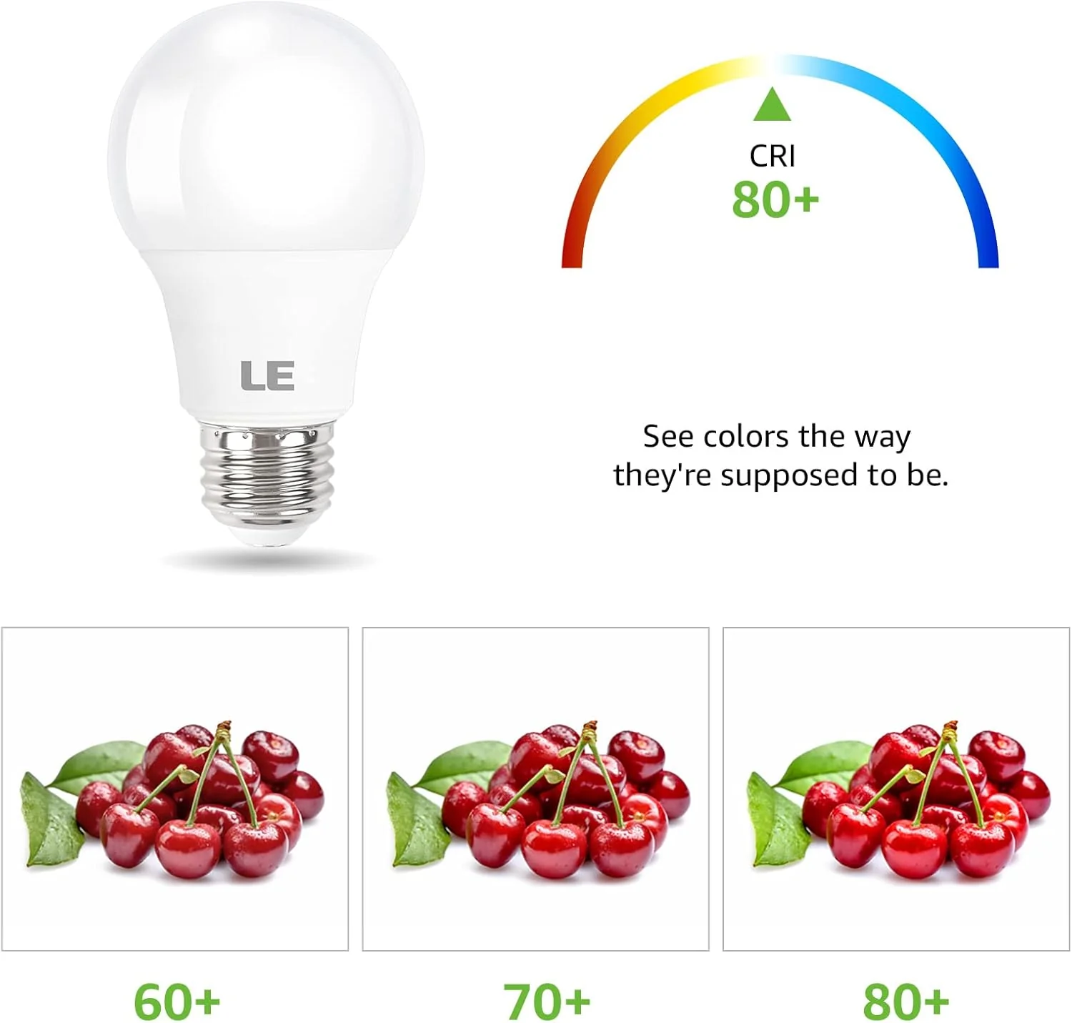 Lepro A19 LED Light Bulb, 5000K Daylight White, 800 Lumens, E26 Medium Base, Non-Dimmable, 9W (60W Equivalent) - Image 7